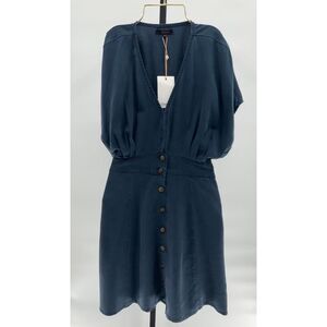 Quince Deep Blue Button-Down Dress